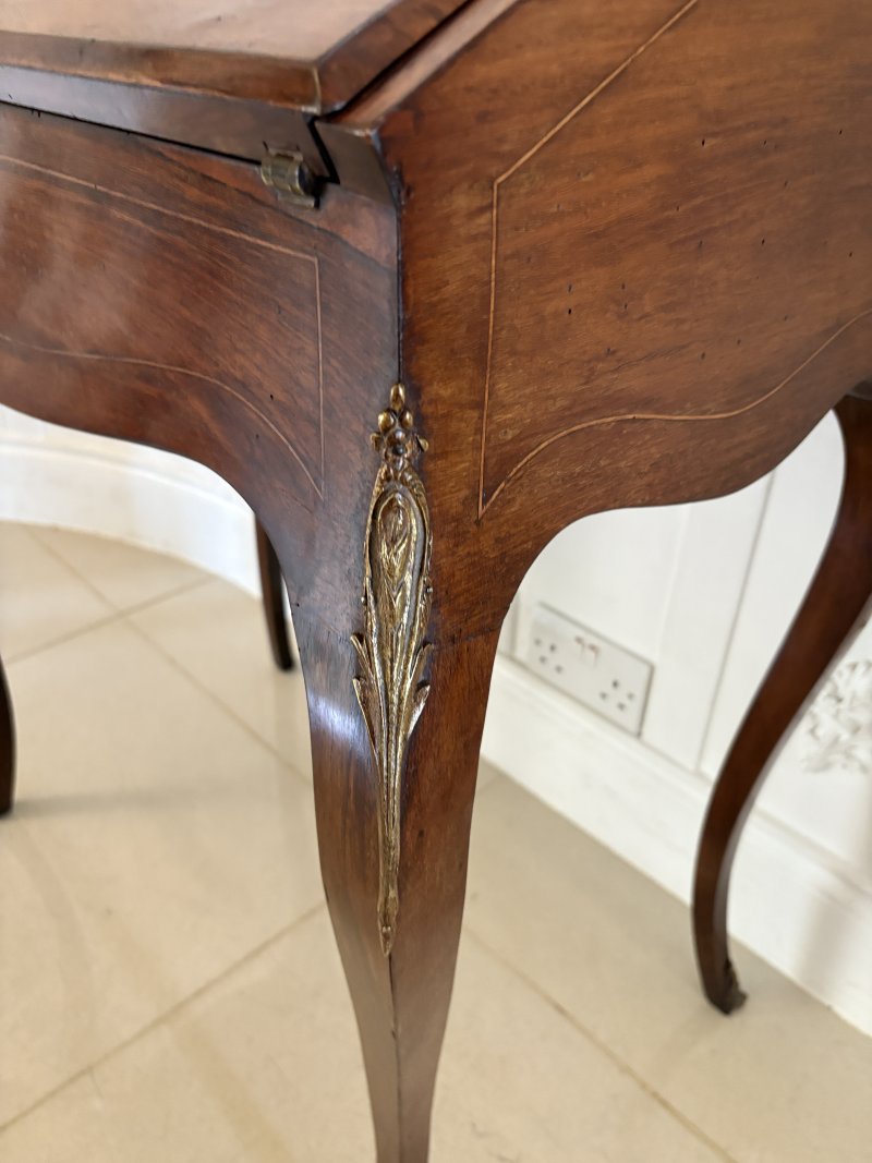 Antique Victorian French Quality Rosewood Marquetry Inlaid Bureau - Image 4